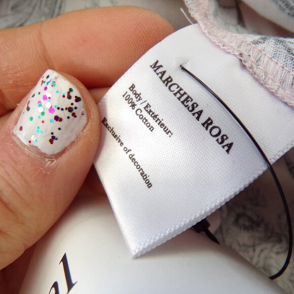 NWT Marchesa floral pink cotton midi dress 8 - Picture 6 of 13